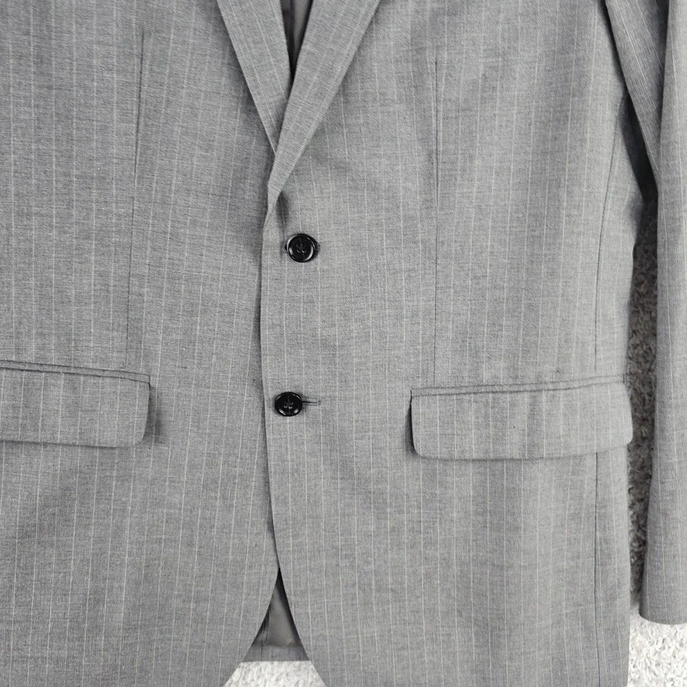 Banana Republic Slim Fit Italian Yarn Cotton Gray‎ Pin Stripe Blazer Men's 42R